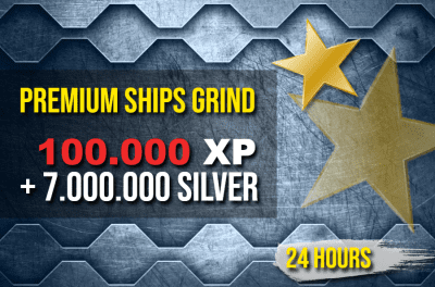 Grind on Premium Ships 100.000 XP + 7.000.000 Credits in 24 hours.
